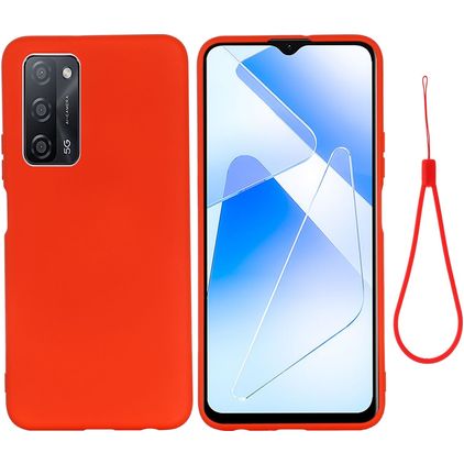 Mobigear Rubber Touch Coque OPPO A54 Coque arrière en Silicone - Rouge