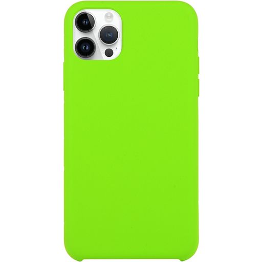 Mobigear Rubber Touch Coque iPhone 15 Pro Coque arrière en Silicone - Citron vert