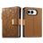 Mobigear Flowers Housse iPhone Duo Etui Porte-Monnaie - Marron