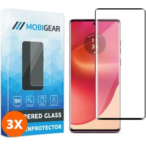 Mobigear Premium Motorola Edge 50 Fusion Verre trempé Protection d'écran - Compatible Coque - Noir (Lot de 3)