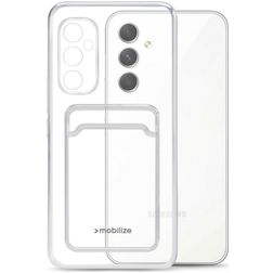 Mobilize Gelly Card Coque Transparente Samsung Galaxy A54 Coque arrière en TPU Souple avec Porte-Cartes - Transparent