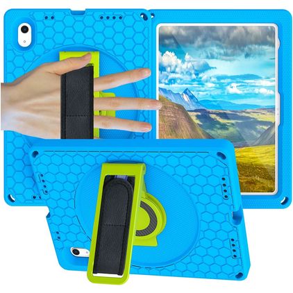 Mobigear Ruggedized Coque iPad 10 (2022) Coque arrière en EVA + Support Amovible - Bleu