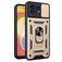Mobigear Armor Ring Cam Slide Motorola Edge 40 Pro Plastique rigide Coque arrière Antichoc avec bague de maintien et cache caméra coulissant - Or