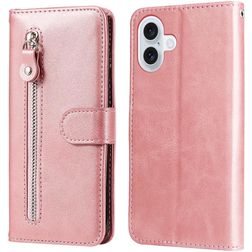 Mobigear Zipper Housse iPhone 17 Etui Porte-Monnaie - Rose doré