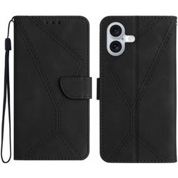 Mobigear Stitch Housse iPhone 17 Etui Porte-Monnaie - Noir