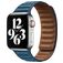 Mobigear Bumpy Bracelet Cuir Apple Watch Fermeture magnétique - 49/46/45/44 mm - Bleu