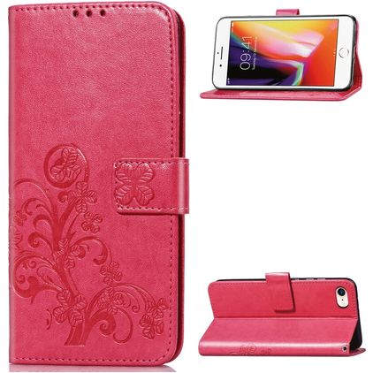 Mobigear Clover Housse iPhone SE (2022) Etui Porte-Monnaie - Rose