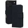 Mobiparts Wallet Housse iPhone 17 Pro Max MagSafe Etui en Cuir Véritable Porte-Monnaie - Noir
