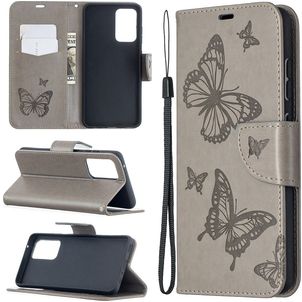 Mobigear Butterfly Housse Samsung Galaxy A52s 5G Etui Porte-Monnaie - Gris