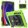 Mobigear SureGrip Xtreme Coque Samsung Galaxy Tab S9 FE Coque arrière en Plastique rigide,Silicone + Porte-crayon + Bandoulière + Support Amovible - Vert