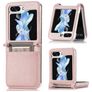 Mobigear Excellent Coque Samsung Galaxy Z Flip 5 Coque arrière Rigide avec Porte-Cartes - Rose doré