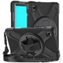 Mobigear SureGrip XGuard Coque Samsung Galaxy Tab A7 Lite Coque arrière en Plastique rigide,Silicone + Bandoulière + Support Amovible - Noir