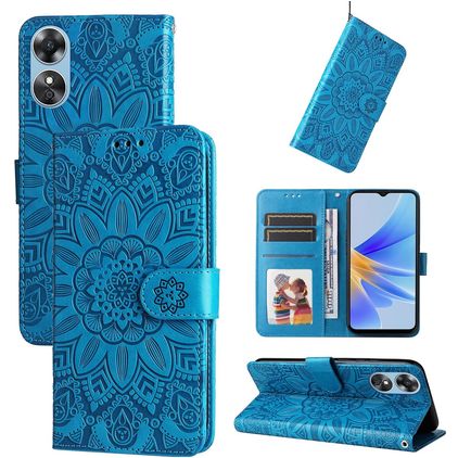 Mobigear Sunflower OPPO A17 Étui Portefeuille - Bleu