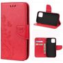 Mobigear Flowers Housse iPhone 12 Etui Porte-Monnaie - Rouge