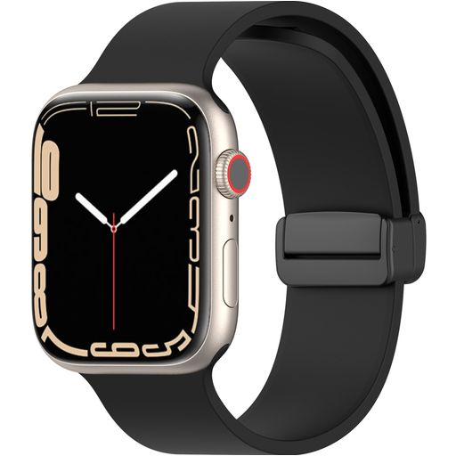 Mobigear Sport Mag Bracelet Silicone Apple Watch Fermeture magnétique - 42/41/40/38 mm - Noir