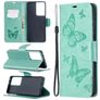 Mobigear Butterfly Housse Samsung Galaxy S21 Ultra Etui Porte-Monnaie - Turquoise