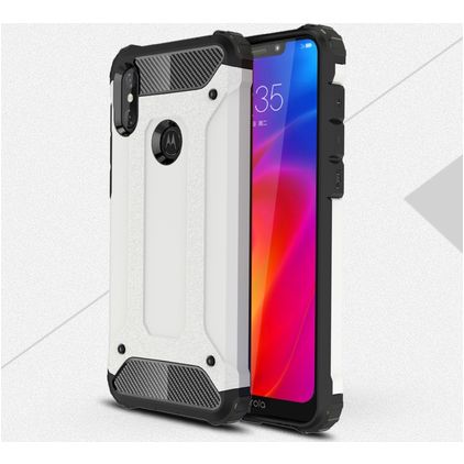 Mobigear Outdoor Coque Motorola One Power Coque arrière Rigide Anti-Chocs - Blanc