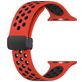 Mobigear Sport Plus Mag Bracelet Silicone Apple Watch Fermeture magnétique - 42/41/40/38 mm - Noir / Rouge