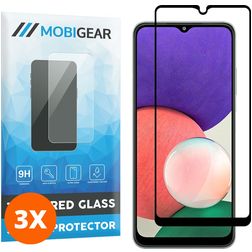 Mobigear Premium Samsung Galaxy A22 5G Verre trempé Protection d'écran - Compatible coque - Noir (Lot de 3)