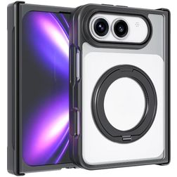 Mobigear Shockproof Coque iPhone Duo MagSafe Coque arrière Rigide avec Support Amovible - Noir