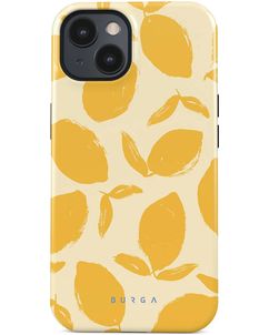 Burga Tough Coque iPhone 15 Coque arrière Rigide Anti-Chocs - Lemon Tart