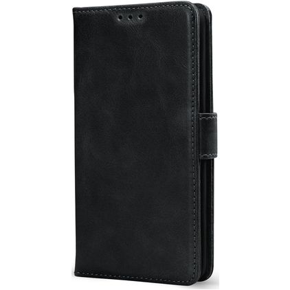 Mobilize Wallet Housse Samsung Galaxy S25 FE Etui en Cuir Véritable Porte-Monnaie - Noir