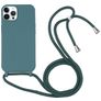 Mobigear Lanyard iPhone 16 Pro Max Coque avec cordon en Silicone - Vert