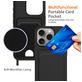 Mobigear Lanyard Card iPhone 16 Pro Coque avec cordon en Silicone et Porte-Cartes - Noir