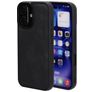 Mobiparts Classic Coque iPhone 16 MagSafe Coque arrière en TPU,Similicuir - Graphite Black