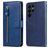 Mobigear Zipper Housse Samsung Galaxy S23 Ultra Etui Porte-Monnaie - Bleu