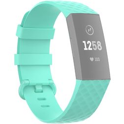 Mobigear Cross Bracelet Silicone Fitbit Charge 3 Fermeture boucle ardillon - Turquoise