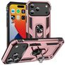Mobigear Armor Ring Coque iPhone 18 Pro Max Coque arrière Rigide Anti-Chocs avec Anneau-Support - Rose doré