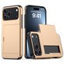 Mobigear Card Coque iPhone 18 Pro Max Coque arrière Rigide Anti-Chocs avec Porte-Cartes - Or