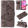 Mobigear Butterfly Housse iPhone 16 Etui Porte-Monnaie - Gris