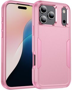 Mobigear Ultra Tough iPhone 18 Pro Plastique rigide Coque arrière Antichoc - Rose