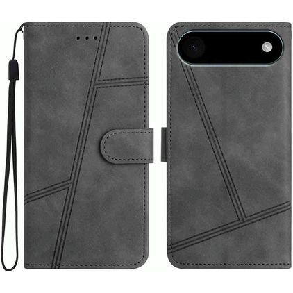 Mobigear Stitch iPhone Air Étui Portefeuille - Gris