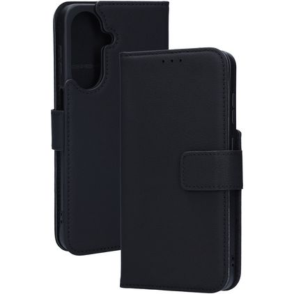 Mobiparts Wallet Housse Samsung Galaxy A27 Etui en Cuir Véritable Porte-Monnaie - Noir