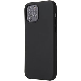Mobigear Rubber Touch Coque iPhone 12 Coque arrière en Silicone - Noir