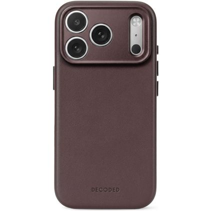 Decoded Coque iPhone 18 Pro Max MagSafe Coque arrière en Cuir Véritable Anti-Chocs - Chocolat Brown