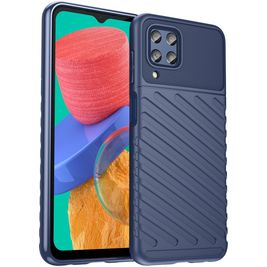 Mobigear Groove Coque Samsung Galaxy M33 Coque arrière en TPU Souple - Bleu