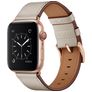 Mobigear Firenze Bracelet Cuir Apple Watch Fermeture boucle ardillon - 49/46/45/44 mm - Beige