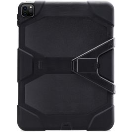 Xccess Survivor Essential Coque iPad Pro 12.9 Pouces (2021) Coque arrière en Plastique rigide,Silicone + Support Amovible - Noir