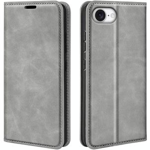 Mobigear Retro Slim Housse iPhone 17e Etui Porte-Monnaie - Gris