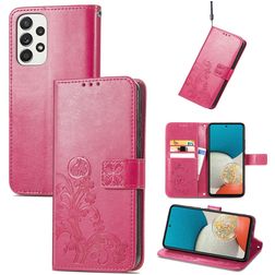 Mobigear Clover Housse Samsung Galaxy A73 Etui Porte-Monnaie - Magenta