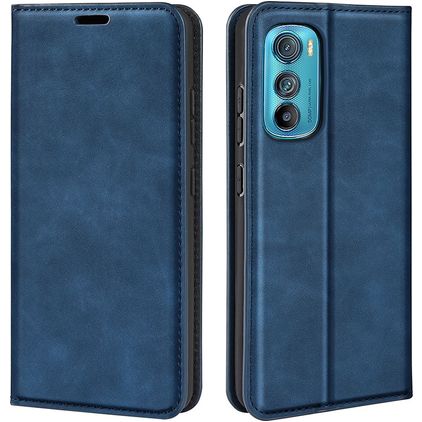 Mobigear Retro Slim Housse Motorola Edge 30 Etui Porte-Monnaie - Bleu