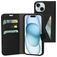 Mobiparts Classic Wallet Housse iPhone 15 Etui Porte-Monnaie - Noir