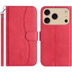Mobigear S Line Housse iPhone 17 Pro Max Etui Porte-Monnaie - Rouge
