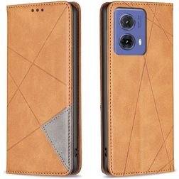 Mobigear Rhombus Slim Housse Motorola Moto G85 Etui - Cognac