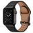 Mobigear Venezia Bracelet Cuir Apple Watch Fermeture boucle ardillon - 49/46/45/44 mm - Noir