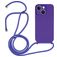 Mobigear Lanyard iPhone 15 Coque avec cordon en Silicone - Violet